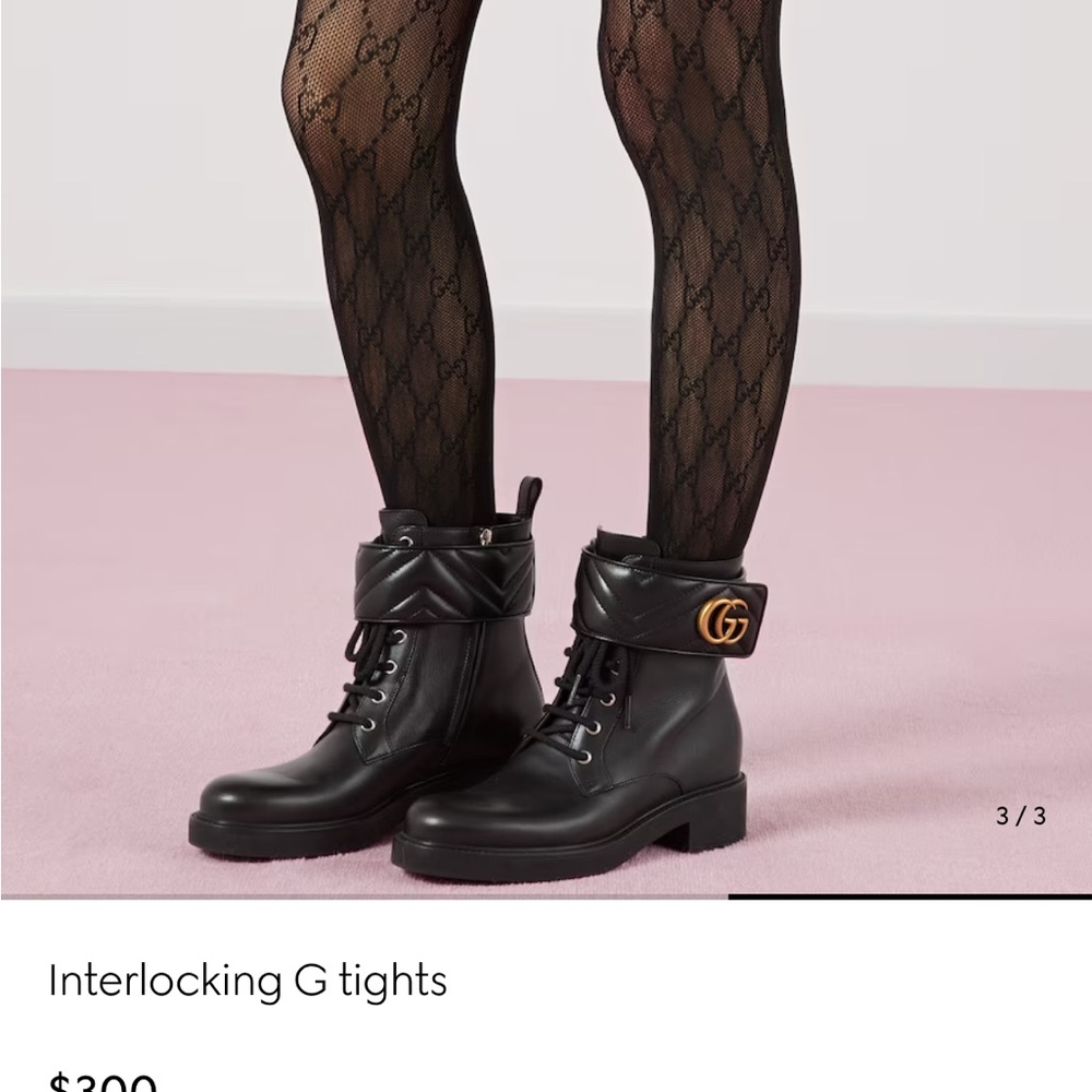 Gucci Sheer Black Interlocking G Tights